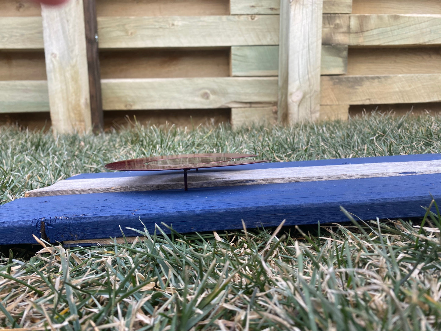 Colorado Flag on Reclaimed Wood with Metal 'C'