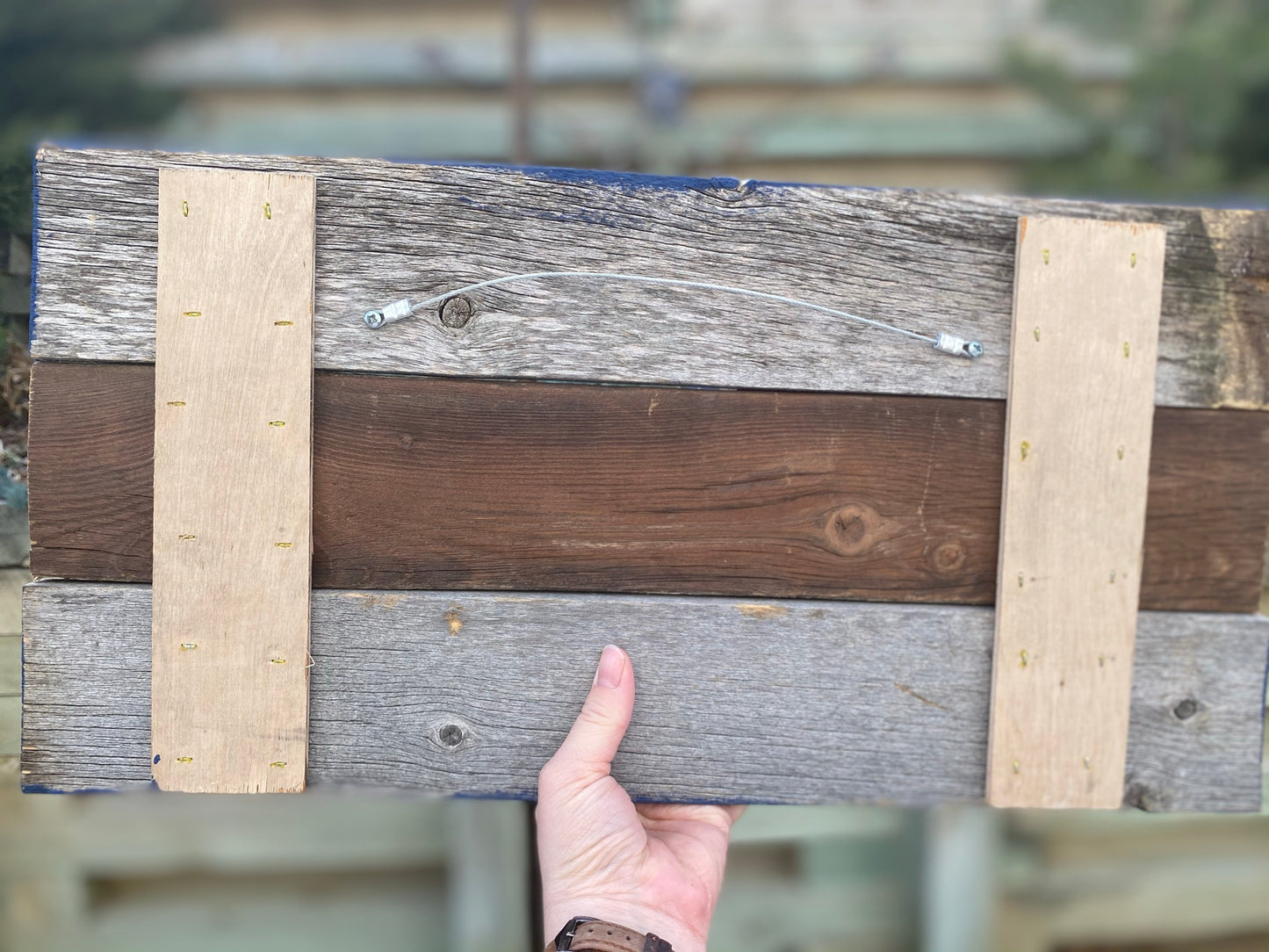 Colorado Flag on Reclaimed Wood with Metal 'C'