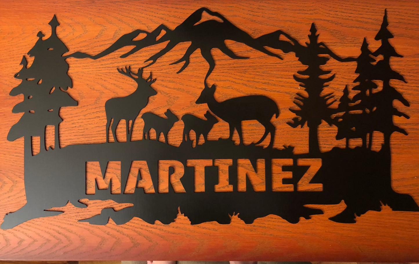 The Martinez- Mountain Scene with Elk Family
