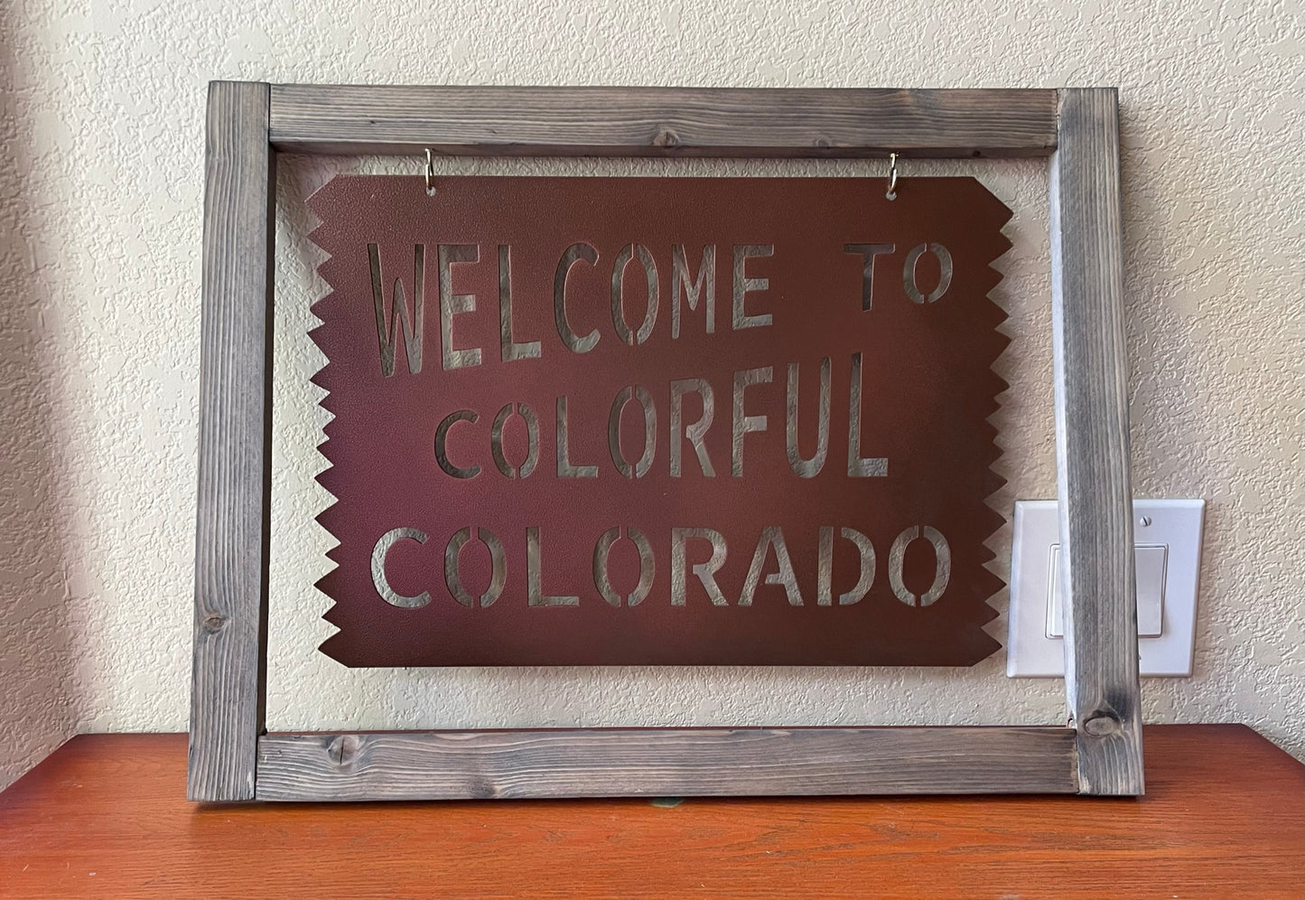 Framed Colorado Welcome Sign