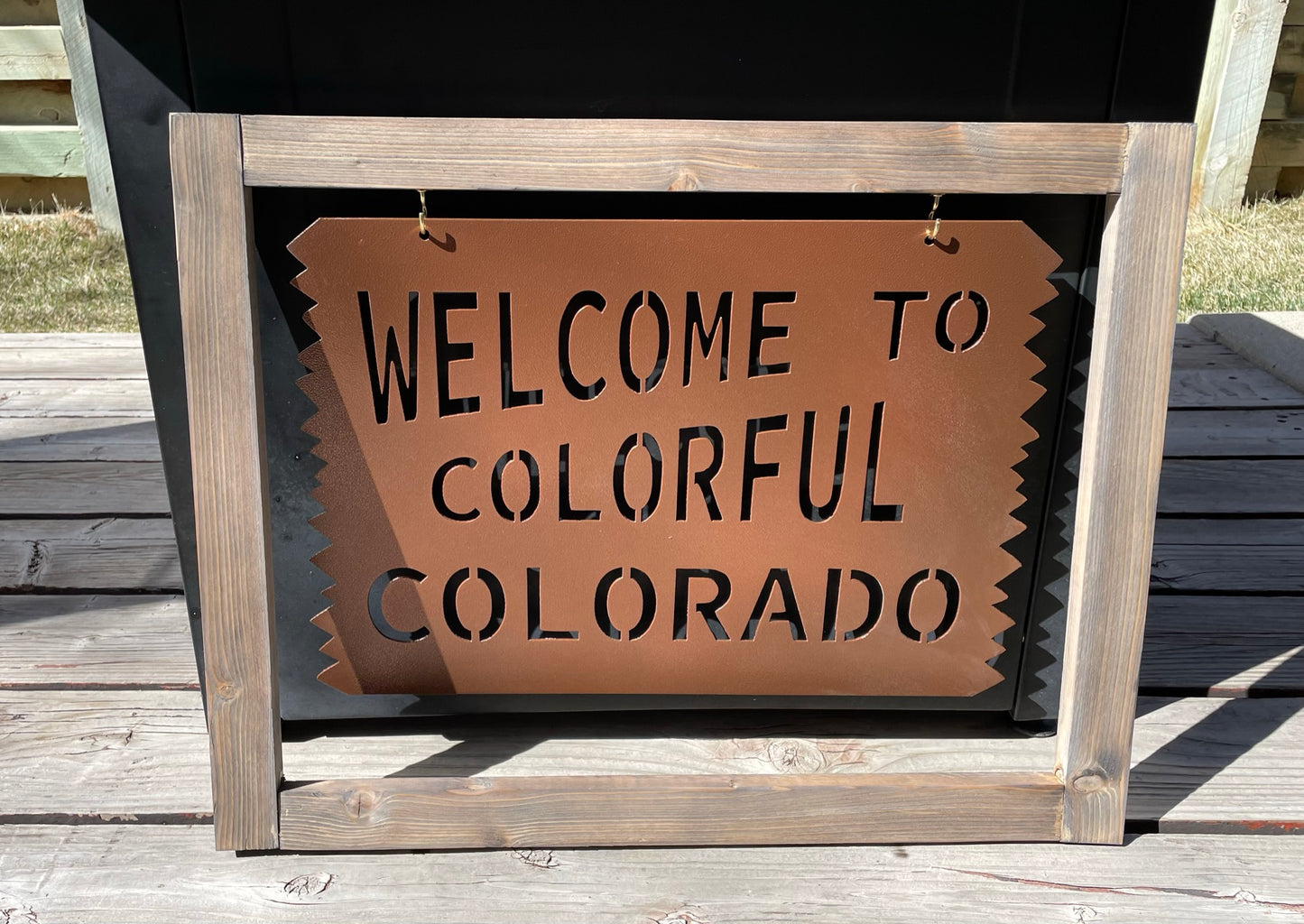 Framed Colorado Welcome Sign